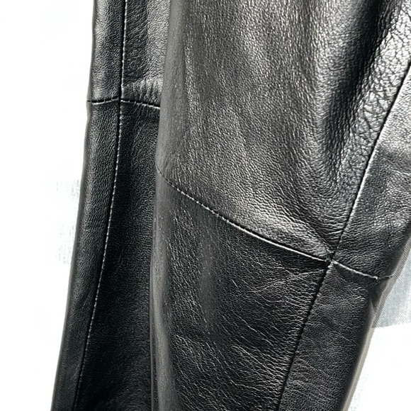 WilliSmith collection lamb skin black leather pants back pocket size 10 soft - Picture 4 of 7